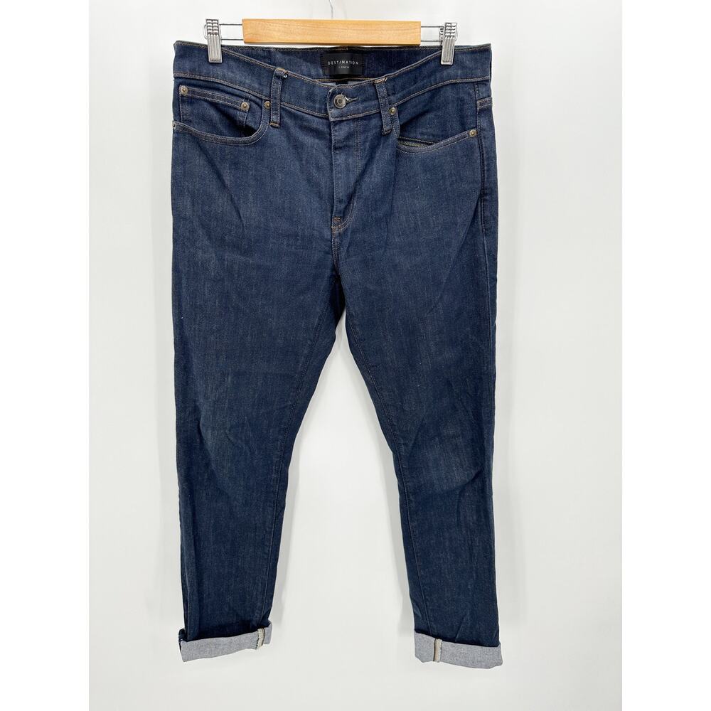 J.Crew Destination 484 Slim Dark Wash Blue Denim Jeans Men's Size 32 x 34
